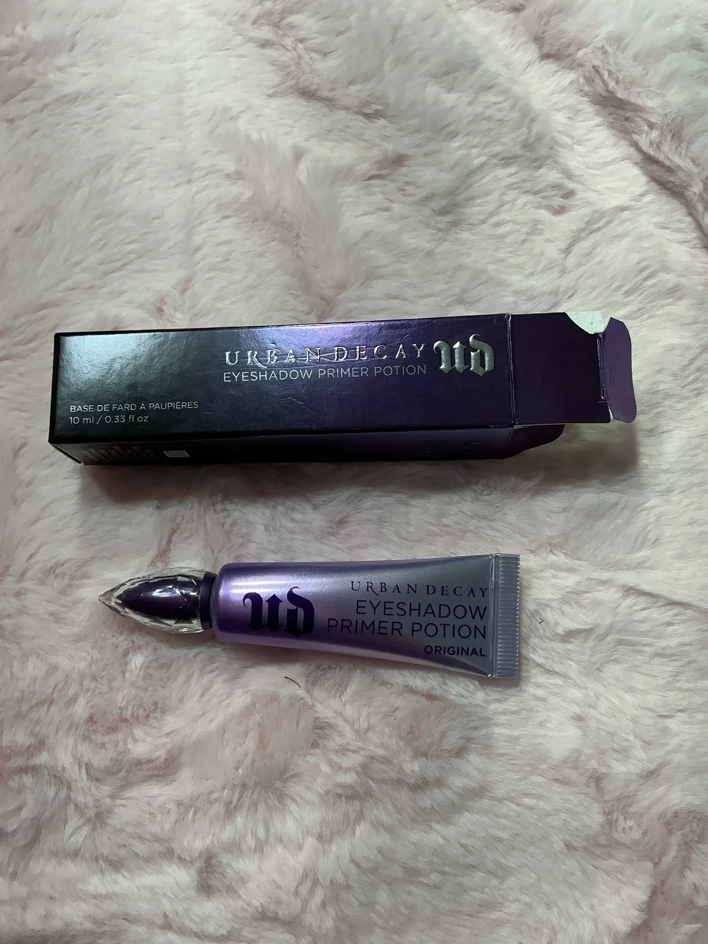 Urban Decay Eyeshadow Primer Tube in Purple Metallic Packaging
